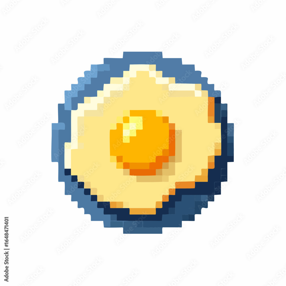 Obraz premium Pixel Art Fried Egg Illustration