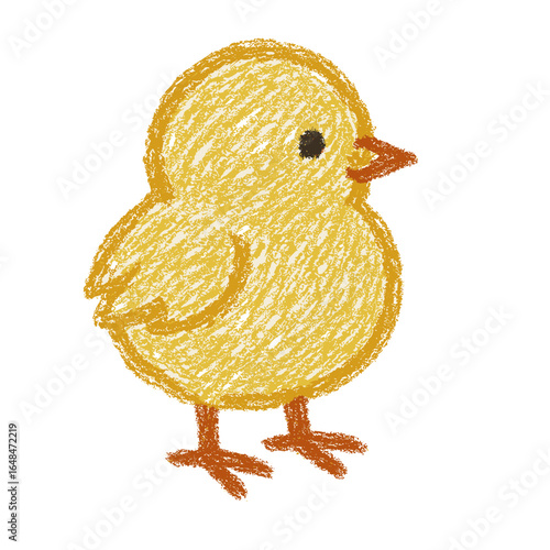 Cute yellow baby chick illustration with a round body  