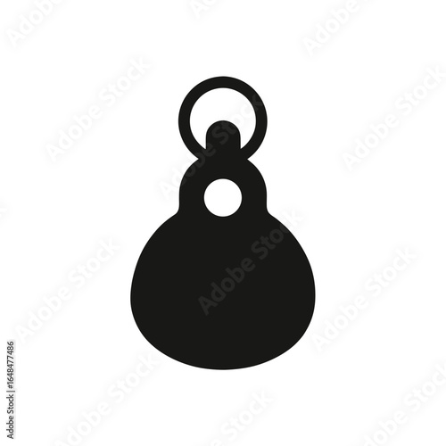 Simple elegant black key fob icon design, modern minimalist keychain accessory symbol