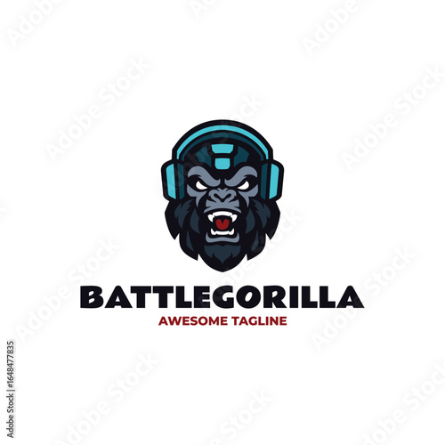 Mascot Gorilla Earphone Logo Design