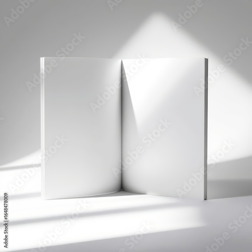 Closed white book template with realistic shadows standing for presentation of design and advertising front view book mockup blank template isolated book professional presentation blank empty
