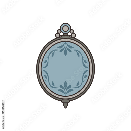 Elegant antique locket pendant with intricate floral design and delicate blue stone, timeless keepsake charm