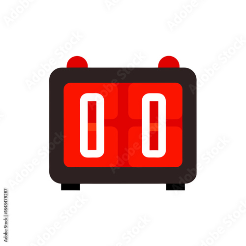 Modern digital scoreboard displays zero score, ready for game action and sports excitement
