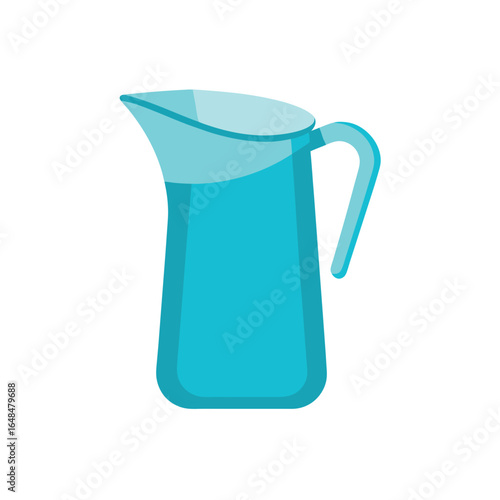 Refreshing blue water pitcher with handle, clean beverage container for healthy hydration