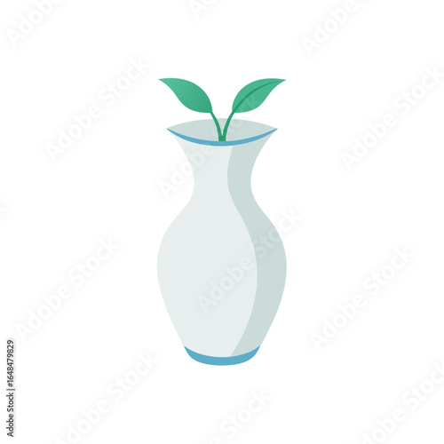 Elegant white vase with delicate green sprouts brings fresh life and natural beauty to any modern setting.
