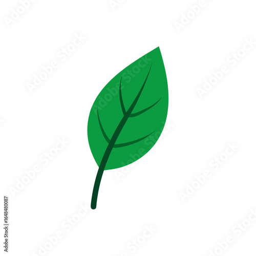 Vibrant green leaf icon symbolizing growth, nature, and sustainability for eco-friendly branding projects