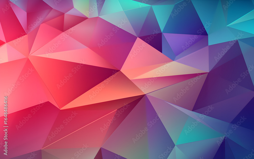 Obraz premium Vibrant geometric abstract with pink blue and purple gradients