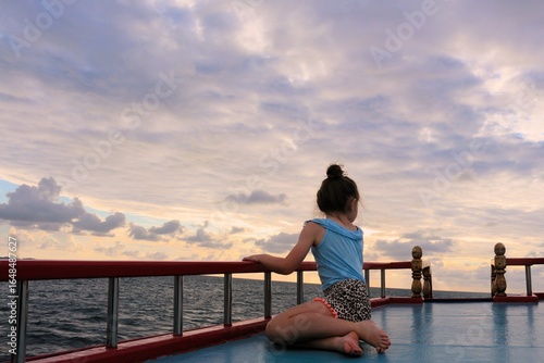 Enjoying the sunset on the Indian Ocean