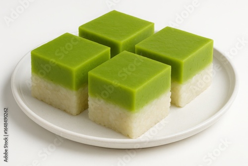Kuih Seri Muka on White Plate