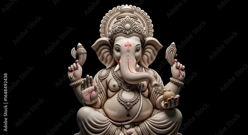 Fototapeta premium Magnificent Ganesha Statue: A Symbol of Wisdom and Prosperity
