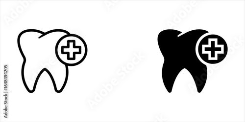 Dental health icon set. care, treatment, or positive impact on oral hygiene. suitable for dental clinics, health websites