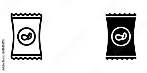 Chips bag icon set, vector collection. EPS 10