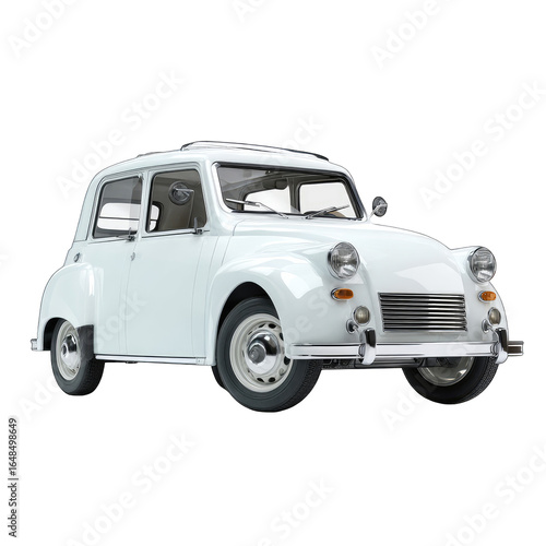 Wallpaper Mural Classic White Car Studio Shot, Isolated Background, Vintage Vehicle, Transportation Torontodigital.ca