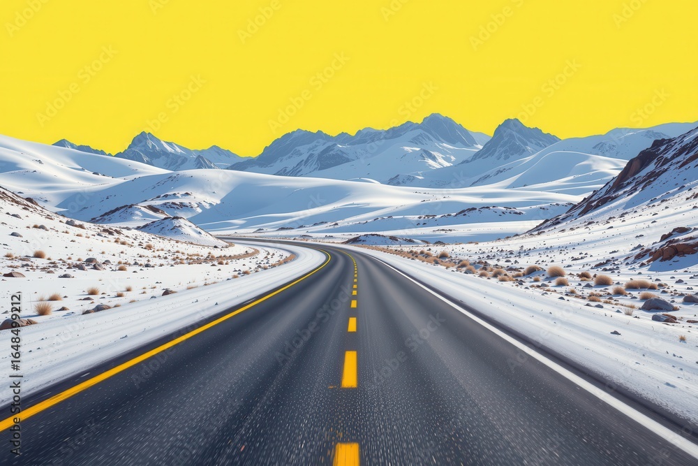 Fototapeta premium A surreal street or path image, emphasizing bright lime tones and vibrant whites to create a confident and cheerful feeling.