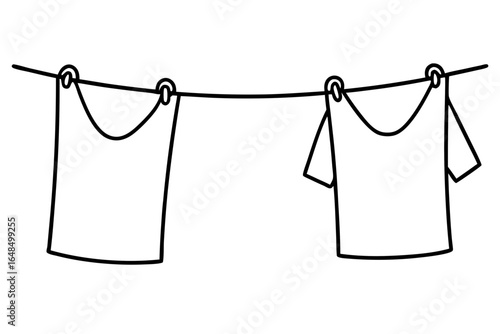clothes hanging on a clothesline line art