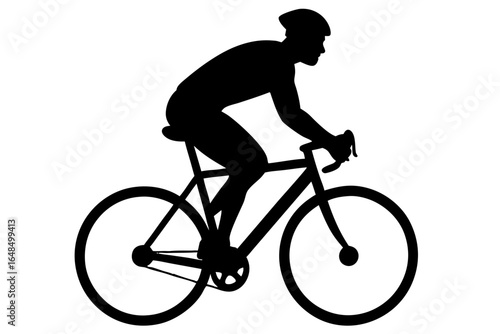 man riding a bicycle silhouette vector, cyclist black symbol
