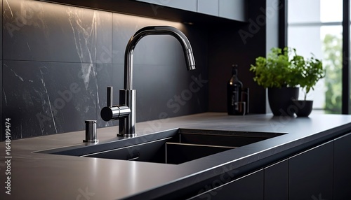 Modern kitchen sink and faucet