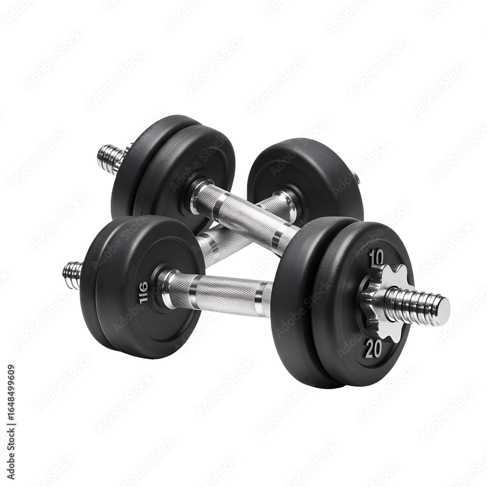 Naklejka premium Dumbbell for fitness training isolated on white background