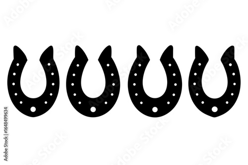 horseshoe silhouette vector set, horseshoe black symbol