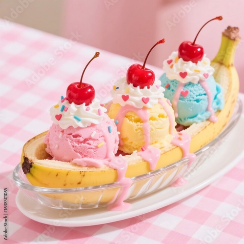 ice cream with cerry