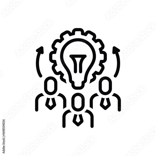 Black line icon for management solutions