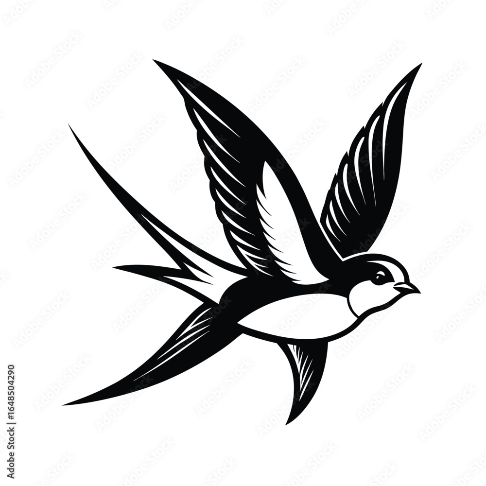 Fototapeta premium Graceful swallow captured in dynamic flight a perfectly balanced artistic composition