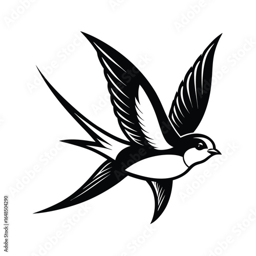 Graceful swallow captured in dynamic flight a perfectly balanced artistic composition