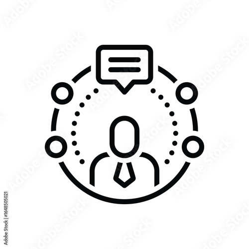 Black line icon for consulting expertise