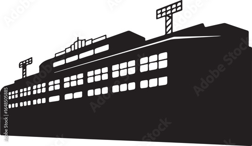Modern cruise ship silhouette sailing ocean waters