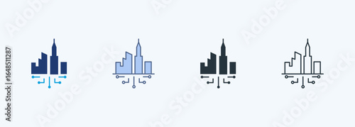Smart City Multiple Style Icon Collection