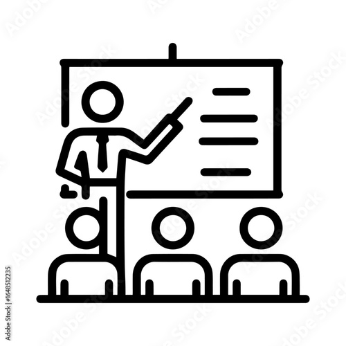 Business Presentation Icon Speaker Briefing Audience.