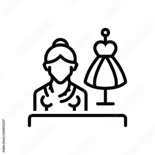 Black line icon for designer