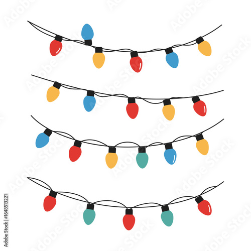 Festive String Lights Illustration for Holiday Season Decorations and Celebrations