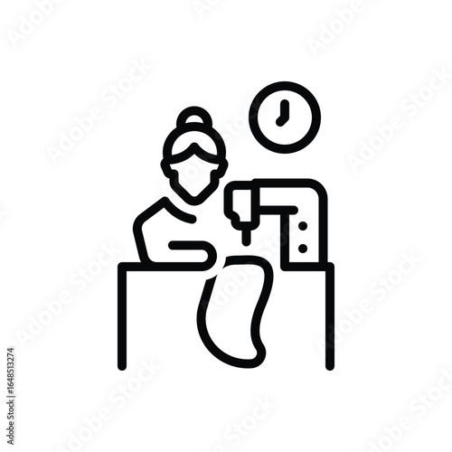 Black line icon for dress maker