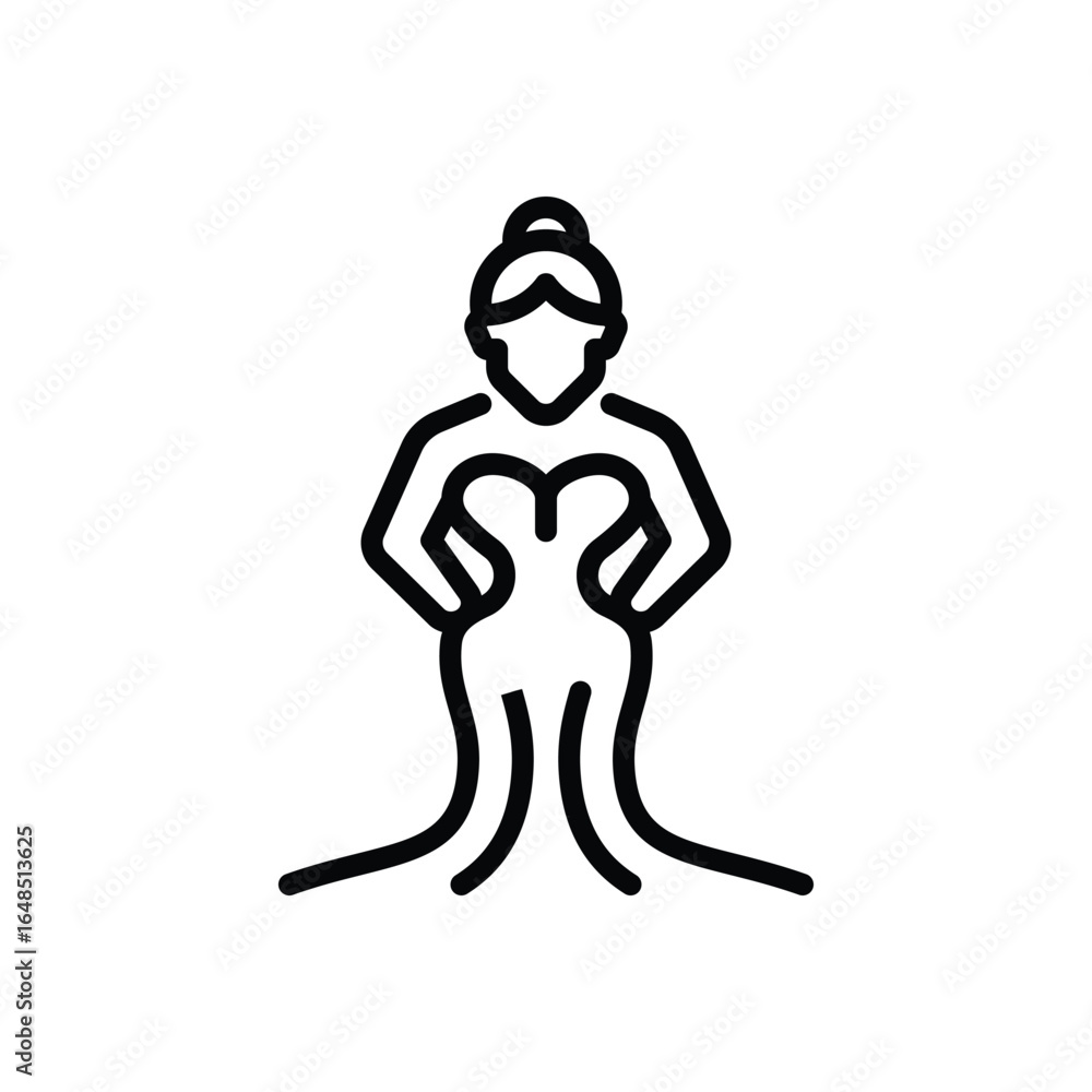 Obraz premium Black line icon for glamour