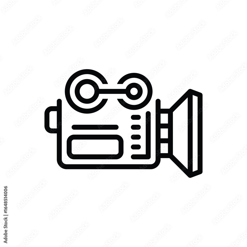 Fototapeta premium Black line icon for video