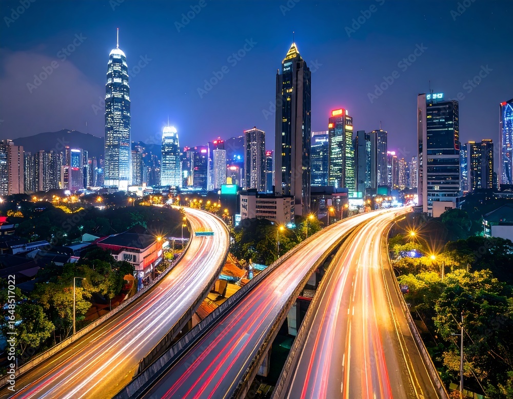 Fototapeta premium City highway at night