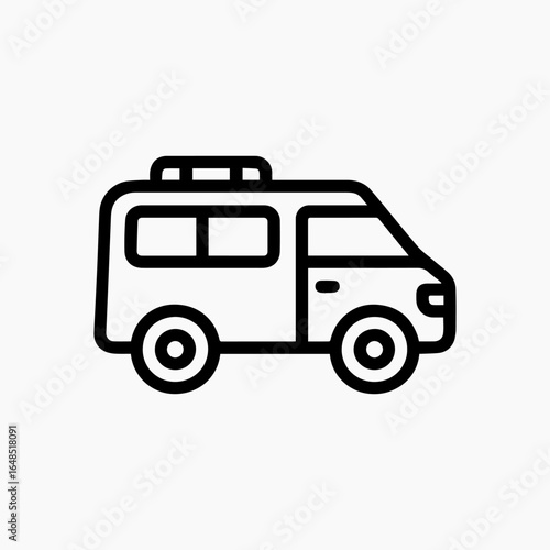 Wallpaper Mural Stylized Ambulance Van Icon with Rounded Edges and Emergency Light Bar. Torontodigital.ca