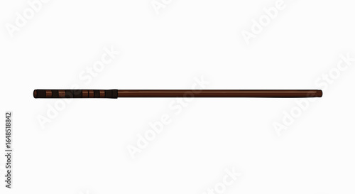 Brown Wooden Wand with Detailed Handle and Cartoon Style