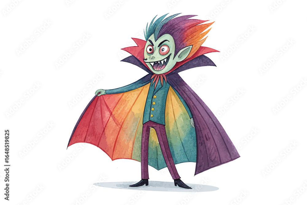 Fototapeta premium watercolor Dracula vector illustration isolated on white background