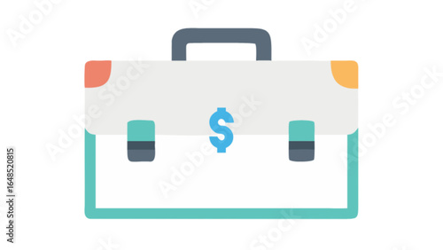 Business briefcase vector icon for finance and investment portfolio management and financial planning concept