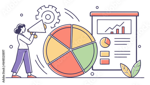 Marketing strategy analysis and data visualization for business growth and financial performance review chart