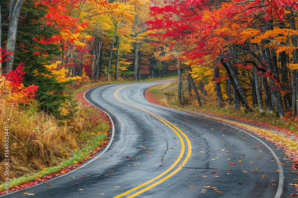Fototapeta premium Scenic autumn winding road