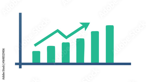 Growth chart infographic vector illustration for business success and financial market performance analysis
