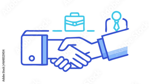 Business partnership handshake agreement collaboration deal cooperation vector illustration design