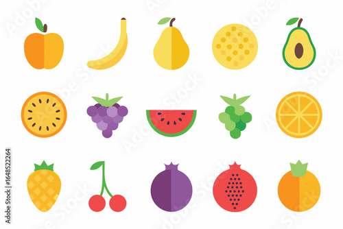 A stylish line art bundle of exotic and everyday fruits, perfect for gourmet café menus, juice bar walls, eco-friendly packaging, and upscale farmers’ market branding.