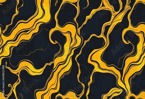 Abstract gold kintsugi seamless pattern, organic texture, hand-drawn style, vector background,  graphic,  hand-drawn