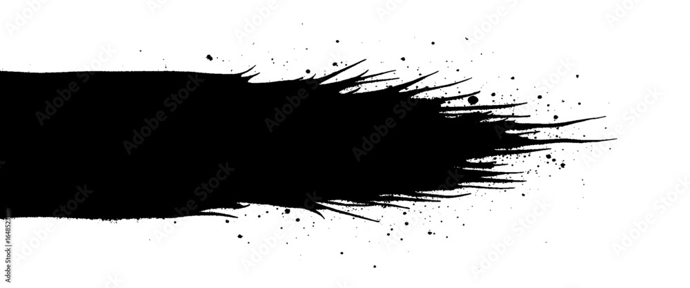 Naklejka premium Vector brush stroke with ink background brush stroke spray