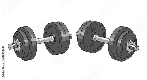 pair of adjustable dumbbells with weight plates for strength training and fitness