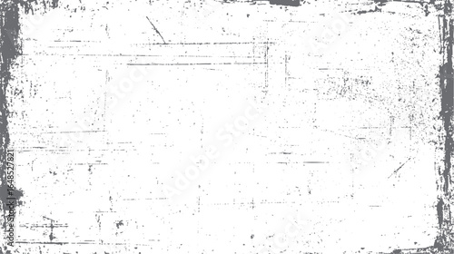 Weathered grunge background with worn vintage border, distressed surface details, and scattered speckles for rustic retro graphic design texture.